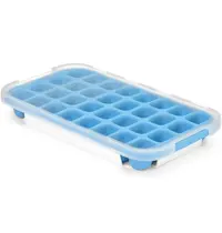 HENDI IJsblokjesvorm | BarUp | Siliconen | Blauw | 32 Kubusjes | Deksel | 337x170x40(h)mm
