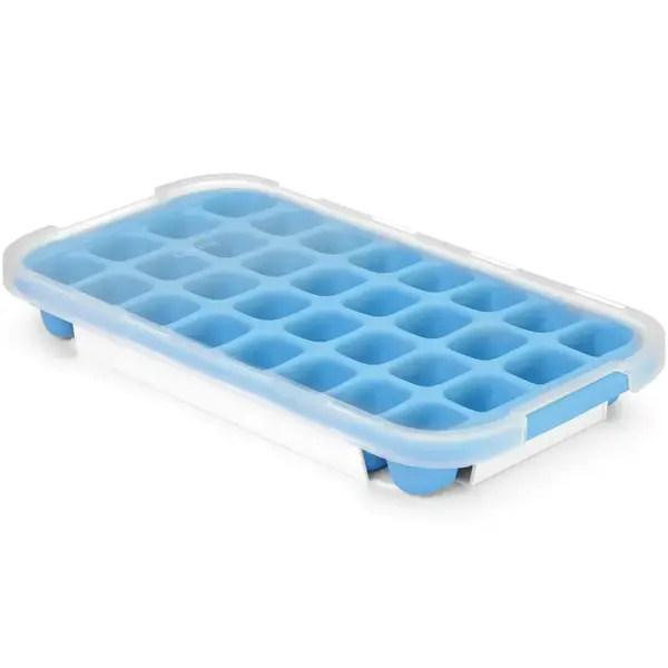IJsblokjesvorm | BarUp | Siliconen | Blauw | 32 Kubusjes | Deksel | 337x170x40(h)mm