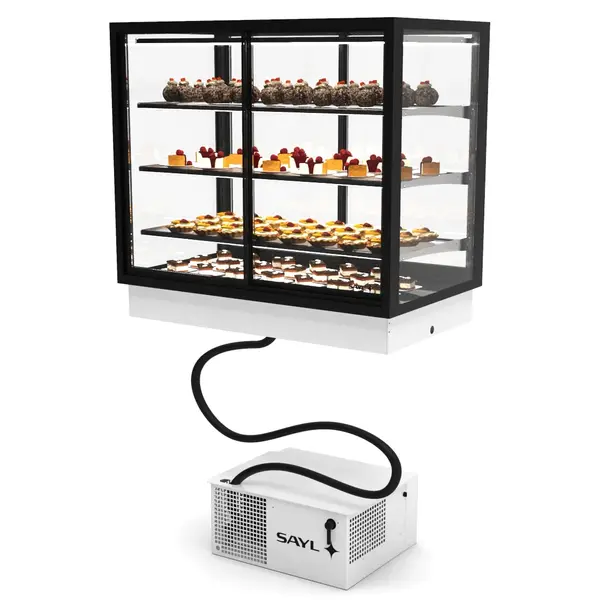 Drop-In Koelvitrine | INTEGRA | Zwart | +2°C/+6°C | Geforceerd | 4 Niveaus | Zelfbediening | Touchscreen | Losse Koelunit (Inbouw) | 1000x600x815/930(h)mm