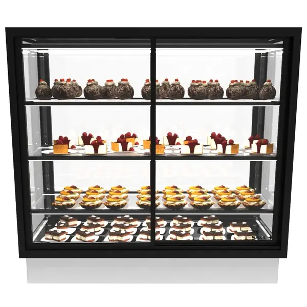 Drop-In Koelvitrine | INTEGRA | Zwart | +2°C/+6°C | Geforceerd | 4 Niveaus | Zelfbediening | Touchscreen | Losse Koelunit (Inbouw) | 1000x600x815/930(h)mm
