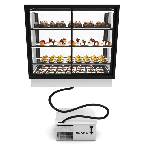 Drop-In Koelvitrine | INTEGRA | Zwart | +2°C/+6°C | Geforceerd | 4 Niveaus | Zelfbediening | Touchscreen | Losse Koelunit (Inbouw) | 1000x600x815/930(h)mm