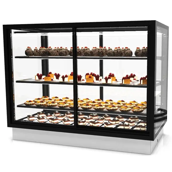 Drop-In Koelvitrine | INTEGRA | Zwart | +2°C/+6°C | Geforceerd | 4 Niveaus | Zelfbediening | Touchscreen | Losse Koelunit (Inbouw) | 1200x600x815/930(h)mm