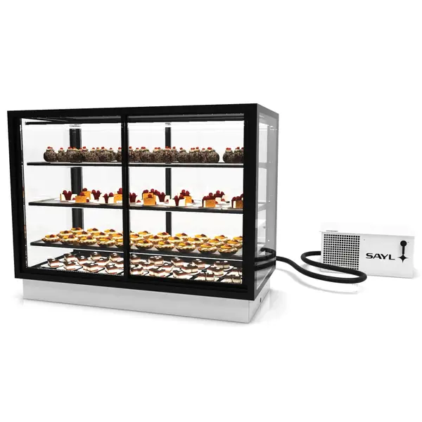 Drop-In Koelvitrine | INTEGRA | Zwart | +2°C/+6°C | Geforceerd | 4 Niveaus | Zelfbediening | Touchscreen | Losse Koelunit (Inbouw) | 1200x600x815/930(h)mm