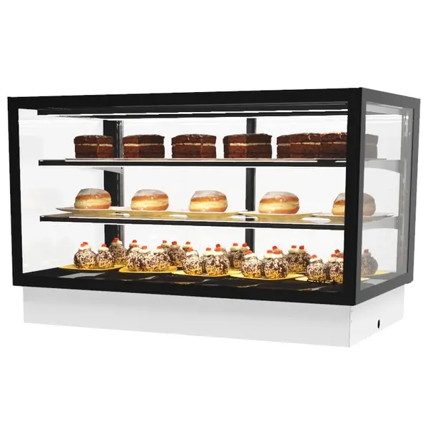 Drop-In Koelvitrine | INTEGRA | Zwart | +2°C/+6°C | Geforceerd | 3 Niveaus | Touchscreen | Losse Koelunit (Inbouw) | 1000x600x515/630(h)mm