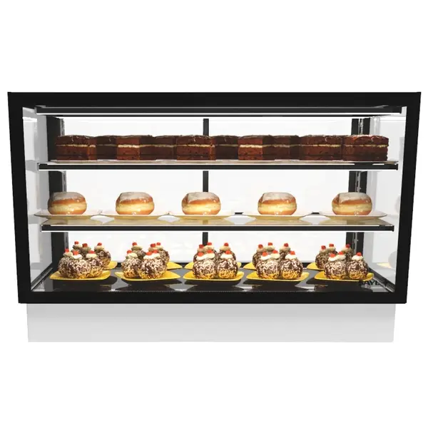 Drop-In Koelvitrine | INTEGRA | Zwart | +2°C/+6°C | Geforceerd | 3 Niveaus | Touchscreen | Losse Koelunit (Inbouw) | 1000x600x515/630(h)mm