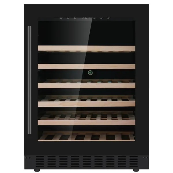 Wijnkoelkast | 145L (52x 75cl) | Zwart | 1 Zone | +5°C/+20°C | Geforceerd | Inbouwbaar | 595x575x820(h)mm