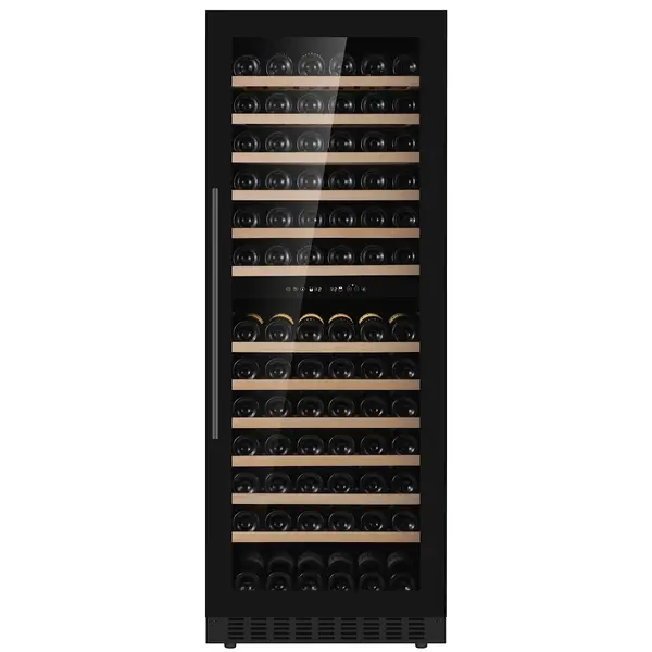 Wijnkoelkast | 375L (143x 75cl) | Zwart | 2 Zones | +5°C/+20°C | Geforceerd | Inbouwbaar | 595x689x1600(h)mm