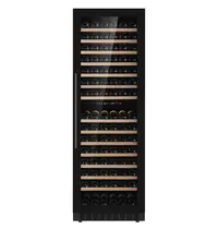 CombiSteel Wijnkoelkast | 425L (165x 75cl) | Zwart | 2 Zones | +5°C/+20°C | Geforceerd | Inbouwbaar | 595x692x1800(h)mm