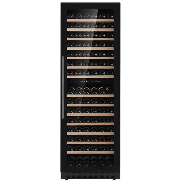Wijnkoelkast | 425L (165x 75cl) | Zwart | 2 Zones | +5°C/+20°C | Geforceerd | Inbouwbaar | 595x692x1800(h)mm