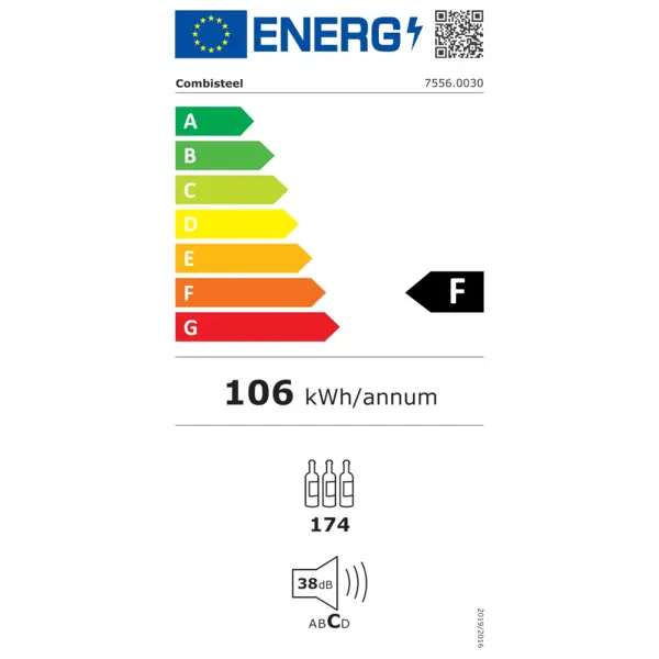 Wijnkoelkast | 425L (165x 75cl) | Zwart | 2 Zones | +5°C/+20°C | Geforceerd | Inbouwbaar | 595x692x1800(h)mm
