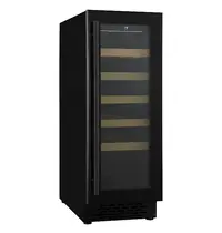 CombiSteel Wijnkoelkast | 50L (20x 75cl) | Zwart | 1 Zone | +5°C/+20°C | Geforceerd | Inbouwbaar | 295x570x820(h)mm