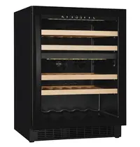 CombiSteel Wijnkoelkast | 119L (39x 75cl) | Zwart | 2 Zones | +5°C/+20°C | Geforceerd | Inbouwbaar | 595x570x820(h)mm