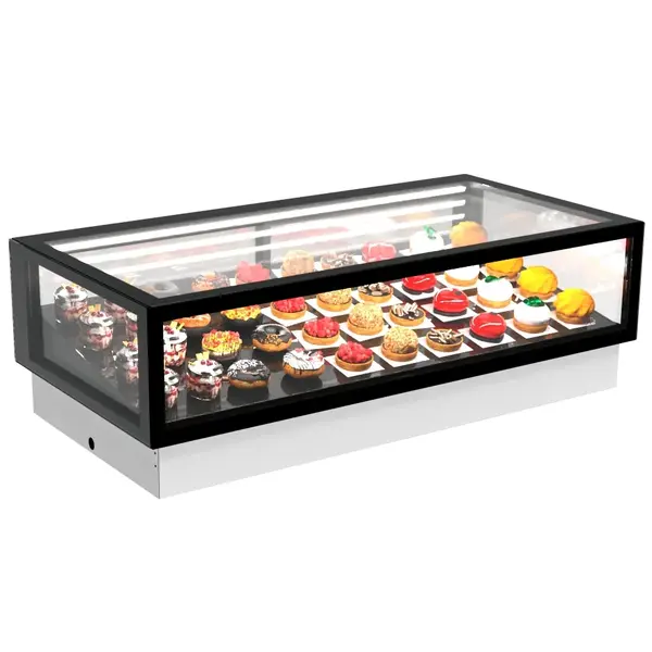 Drop-In Koelvitrine | INTEGRA | Zwart | +2°C/+6°C | Geforceerd | 1 Niveau | Touchscreen | Losse Koelunit (Inbouw) | 1200x600x380/495(h)mm