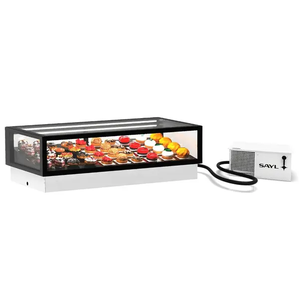Drop-In Koelvitrine | INTEGRA | Zwart | +2°C/+6°C | Geforceerd | 1 Niveau | Touchscreen | Losse Koelunit (Inbouw) | 1200x600x380/495(h)mm