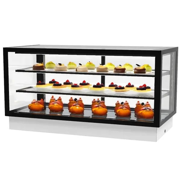 Drop-In Koelvitrine | INTEGRA | Zwart | +2°C/+6°C | Geforceerd | 3 Niveaus | Touchscreen | Losse Koelunit (Inbouw) | 1200x600x515/630(h)mm
