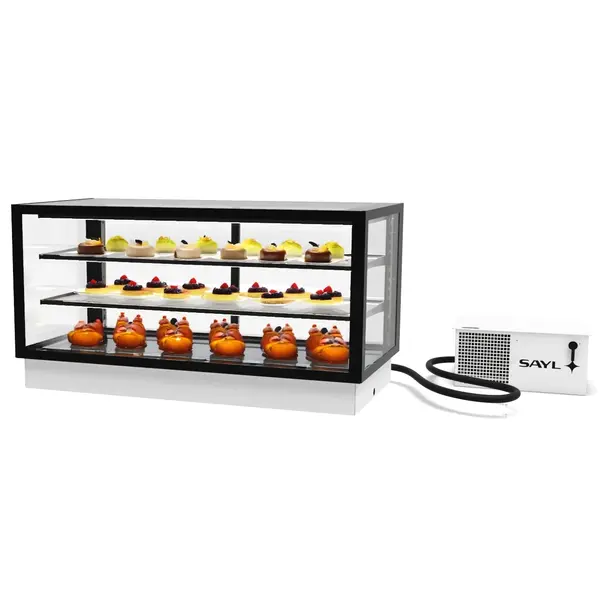 Drop-In Koelvitrine | INTEGRA | Zwart | +2°C/+6°C | Geforceerd | 3 Niveaus | Touchscreen | Losse Koelunit (Inbouw) | 1200x600x515/630(h)mm