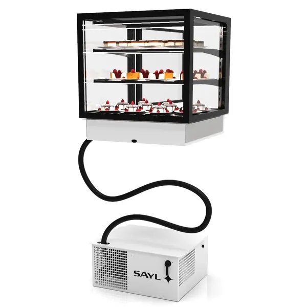 Drop-In Koelvitrine | INTEGRA | Zwart | +2°C/+6°C | Geforceerd | 3 Niveaus | Touchscreen | Losse Koelunit (Inbouw) | 600x600x515/630(h)mm