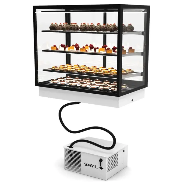 Drop-In Koelvitrine | INTEGRA | Zwart | +2°C/+6°C | Geforceerd | 4 Niveaus | Touchscreen | Losse Koelunit (Inbouw) | 1000x600x815/930(h)mm