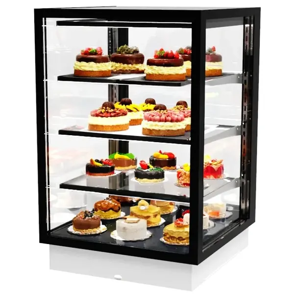 Drop-In Koelvitrine | INTEGRA | Zwart | +2°C/+6°C | Geforceerd | 4 Niveaus | Touchscreen | Losse Koelunit (Inbouw) | 600x600x815/930(h)mm