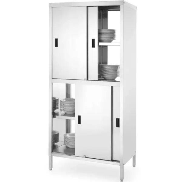 Doorgeefkast | KitchenLine | RVS | Schuifdeuren (Voor + Achter) | 800x500x1800/1825(h)mm