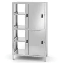 HENDI Doorgeefkast | KitchenLine | RVS | Schuifdeuren (Voor + Achter) | 1000x600x1800/1825(h)mm