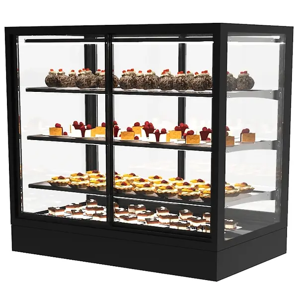 Koelvitrine | INTEGRA | Zwart | +2°C/+6°C | Geforceerd | 4 Niveaus | Zelfbediening | Touchscreen | Losse Koelunit (Inbouw) | 1000x600x950(h)mm