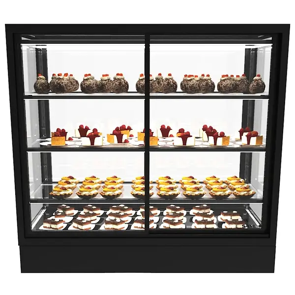 Koelvitrine | INTEGRA | Zwart | +2°C/+6°C | Geforceerd | 4 Niveaus | Zelfbediening | Touchscreen | Losse Koelunit (Inbouw) | 1000x600x950(h)mm