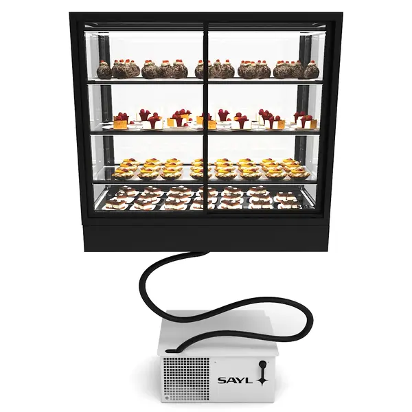 Koelvitrine | INTEGRA | Zwart | +2°C/+6°C | Geforceerd | 4 Niveaus | Zelfbediening | Touchscreen | Losse Koelunit (Inbouw) | 1000x600x950(h)mm