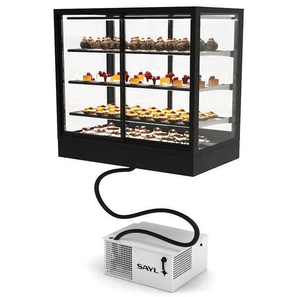 Koelvitrine | INTEGRA | Zwart | +2°C/+6°C | Geforceerd | 4 Niveaus | Zelfbediening | Touchscreen | Losse Koelunit (Inbouw) | 1000x600x950(h)mm