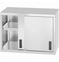 HENDI Wandkast | ProfiLine | RVS | Schuifdeuren | Diepte 400 | Hoogte 600 | Breedte 800-1200 | Incl. Wandbevestiging