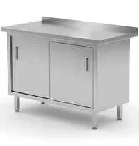 HENDI Werkbank | ProfiLine | RVS | Schuifdeuren | Diepte 600 | Hoogte 850/875 | Breedte 800-1600 | Achteropstand