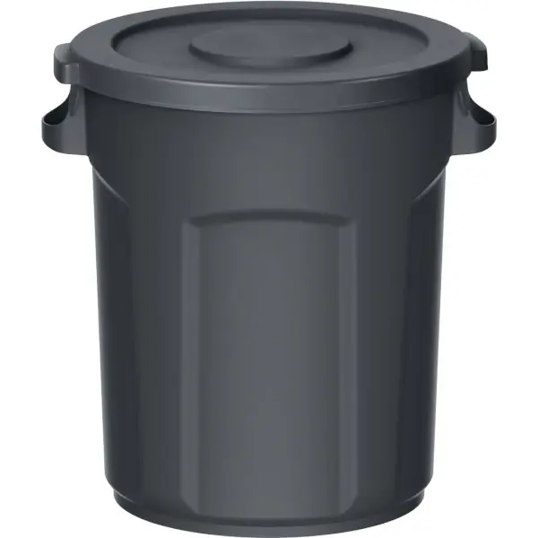 Klikdeksel (Dicht) | Voor Probbax 80L Ronde Afvalbak | Grijs | Ø500x35(h)mm