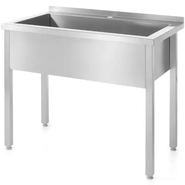 Spoeltafel | ProfiLine | RVS | 1 Spoelbak (Midden) | Achteropstand | Gelaste Constructie | 1000x600x850/915(h)mm
