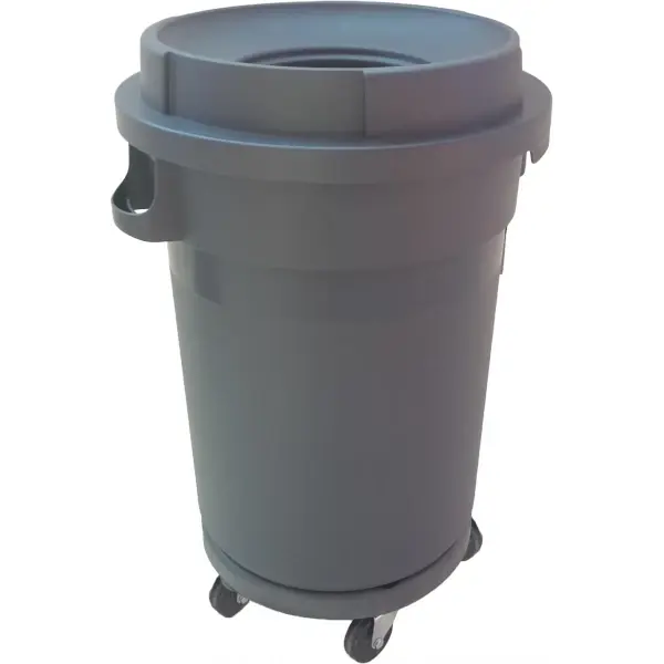 Klikdeksel (Open) | Voor Probbax 120L Ronde Afvalbak | Grijs | Ø580x132(h)mm