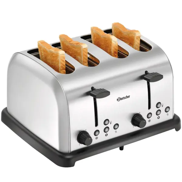 Sleuftoaster | TBRB20 | 4 Sleuven | 6 Bruiningsniveaus | Ontdooien, Opwarmen, Bagelfunctie | 1480W, 230V