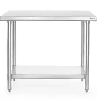 HENDI Werktafel | BudgetLine | RVS | Bodemschap | Diepte 600 | Hoogte 850 | Breedte 1000-1800