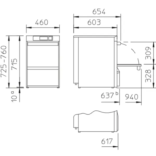 Glazenspoelmachine | UC-S | Mand 400x400 | Afvoerpomp | Zeeppomp | Naglanspomp | 230V/400V | Touchscreen | Dubbelwandig | 460x603x760(h)mm