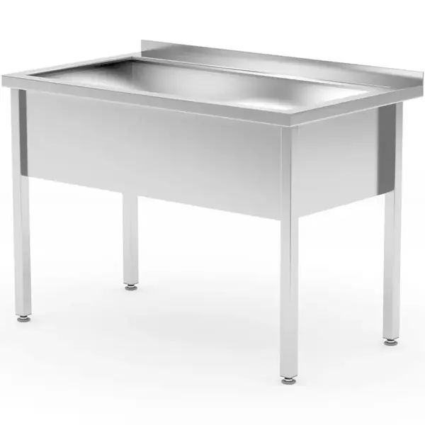 Spoeltafel | ProfiLine | RVS | 1 Spoelbak (Midden) | Achteropstand | Gelaste Constructie | 800x700x845/915(h)mm