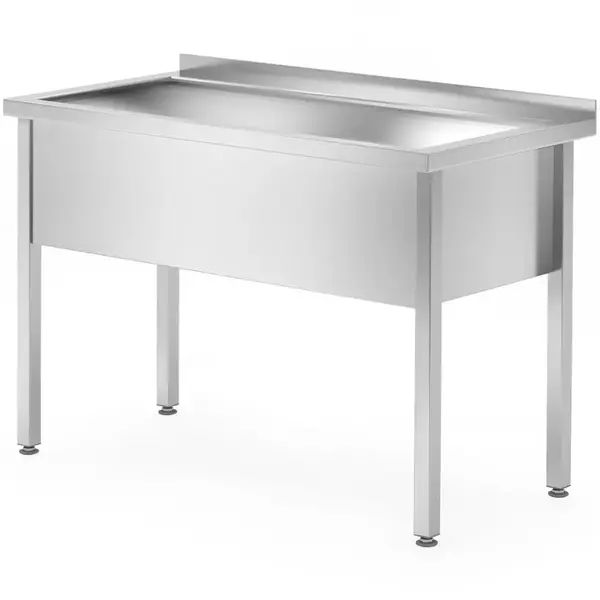 Spoeltafel | ProfiLine | RVS | 1 Spoelbak (Midden) | Achteropstand | Gelaste Constructie | 1000x700x845/915(h)mm
