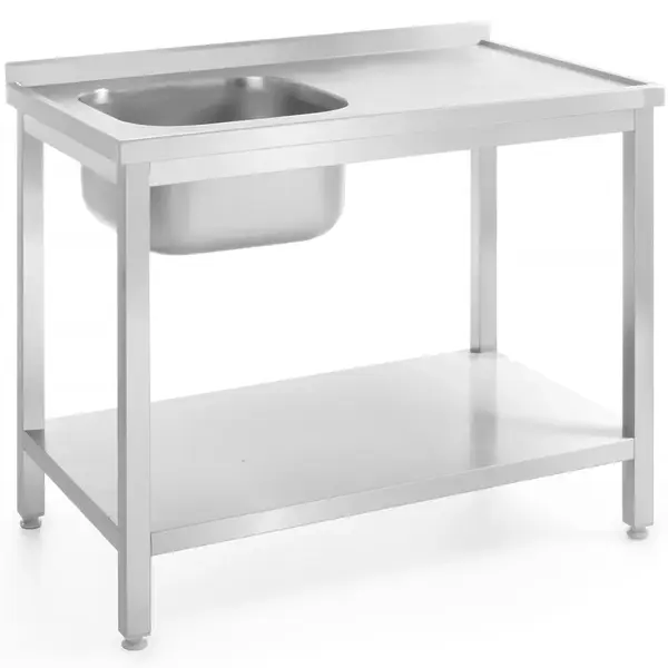 Spoeltafel | ProfiLine | RVS | 1 Spoelbak (Links) | Bodemschap | Achteropstand | Zelfmontage | 1000x700x845/915(h)mm