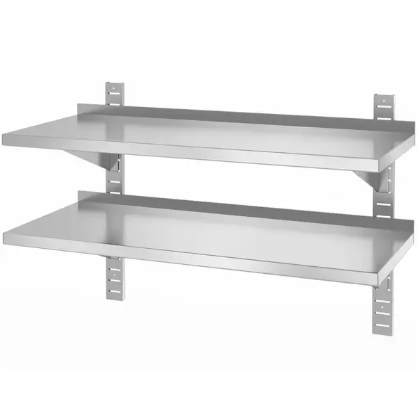 Wandschap | RVS | 2 Niveaus | Verstelbare Hoogte | Incl. Wandbevestiging | 1000x400x600(h)mm
