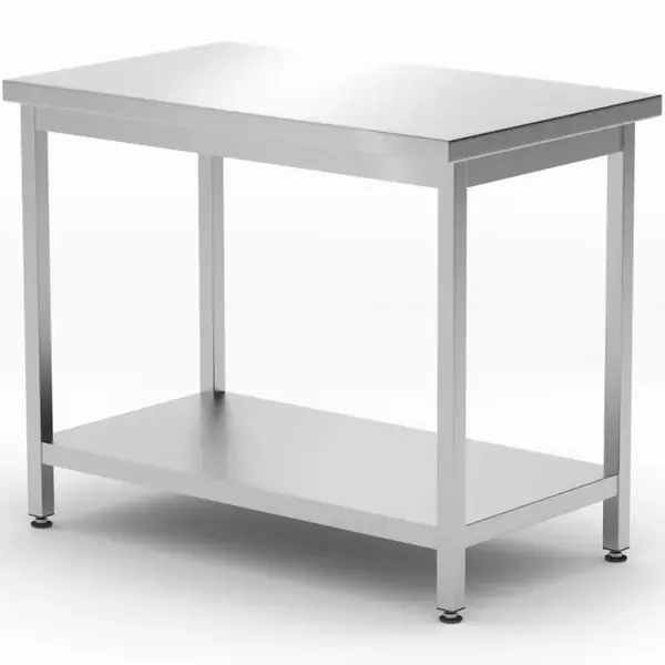 Werktafel | KitchenLine | RVS | Bodemschap | Diepte 600 | Hoogte 845/875 | Breedte 600-1200 | Zelfmontage