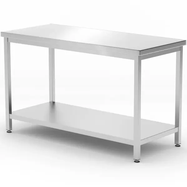 Werktafel | KitchenLine | RVS | Bodemschap | Diepte 600 | Hoogte 845/875 | Breedte 600-1200 | Zelfmontage