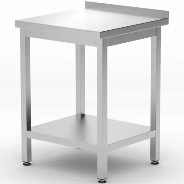 Werktafel | KitchenLine | RVS | Bodemschap | Diepte 600 | Hoogte 845/915 | Breedte 600-1200 | Achteropstand | Zelfmontage