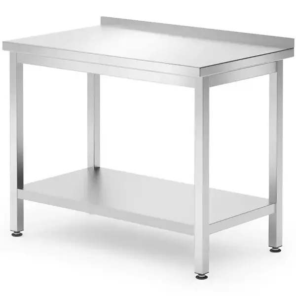Werktafel | KitchenLine | RVS | Bodemschap | Diepte 600 | Hoogte 845/915 | Breedte 600-1200 | Achteropstand | Zelfmontage