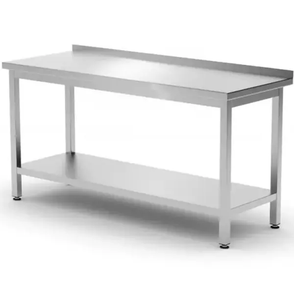 Werktafel | KitchenLine | RVS | Bodemschap | Diepte 600 | Hoogte 845/915 | Breedte 600-1200 | Achteropstand | Zelfmontage