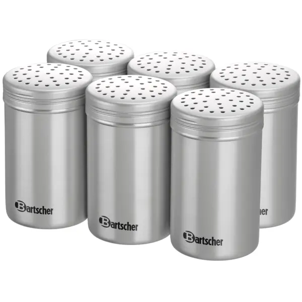 Zoutstrooiers | Aluminium | 0.3L | 6 Stuks | Ø70x115(h)mm