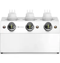 HENDI Doseerflesverwarmer | 3x 0.65L | 30°C/65°C | 0.6kW (230V) | 395x239x211(h)mm 