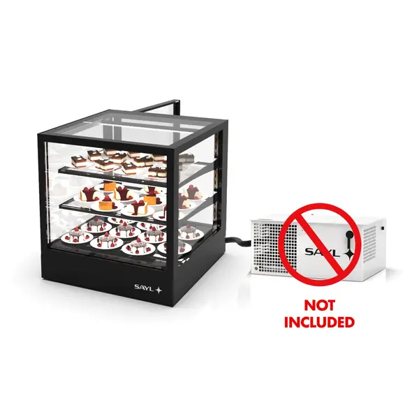 Koelvitrine | INTEGRA | Zwart | +2°C/+6°C | Geforceerd | Externe Koeling (Excl.) | 3 Niveaus | Touchscreen | 600x600x650(h)mm