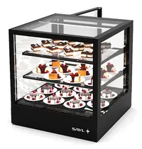 SAYL Koelvitrine | INTEGRA | Zwart | +2°C/+6°C | Geforceerd | 3 Niveaus | Touchscreen | Losse Koelunit (Inbouw) | 600x600x650(h)mm 